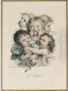 L'enfance 1; L'enfance 2; And Les Cinq Sens by Louis Leopold Boilly