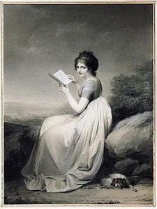 An Elegant Woman Seated In A
Landscape, Glancing Up From A Book, Her Dog Curled At Her Feet by Louis Leopold Boilly