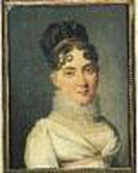 Portrait De Jeune Femme A La Collerette De Dentelle. Sur Sa Toile D'origine - view 1