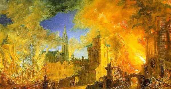 The Gunpowder Storehouse Fire at Anvers - view 1