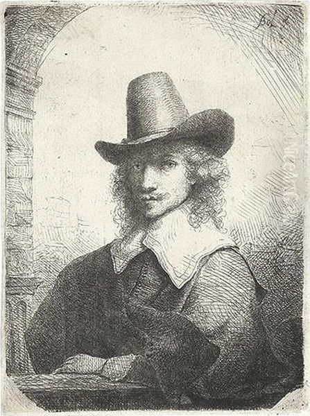 Portrait Of A Man With A High Hat. - view 1
