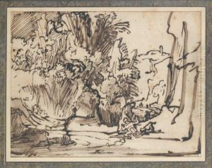 Tobie Et L'ange Dans Un Paysage by Ferdinand Bol