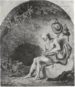 St. Jerome In The Cave (bartsch, Hollstein 3) by Ferdinand Bol