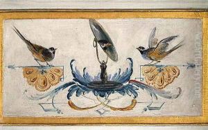 Mirror and two birds by Christophe Huet