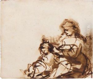 A Woman Combing A Child's Hair