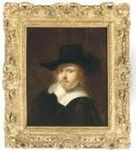 Portrait Of A Man, Bust-length, In A Black Hat by Ferdinand Bol