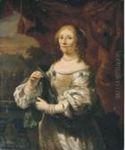 Portrait Of A Lady, Half-length, In A White Satin Dress Portrait Of A Lady, Half-length, In A White Satin Dress