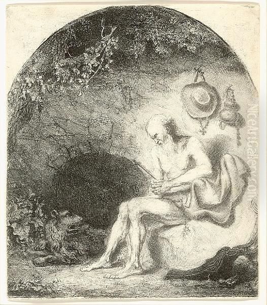 St Jerome In A Grotto (hollstein 3) - view 1