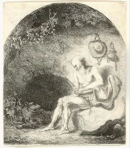 St Jerome In A Grotto (hollstein 3)