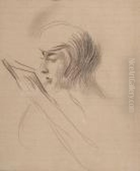 Bildnis Einer Art Deco-dame Beim Schminken - view 1