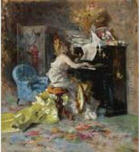 Signora Al Pianoforte (woman At A Piano) by Giovanni Boldini