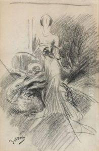 Etude Pour Le Portrait De Madame Doyen by Giovanni Boldini