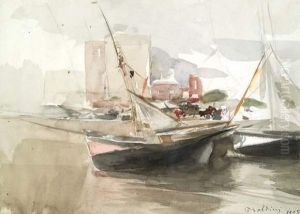 Voiliers Au Port by Giovanni Boldini
