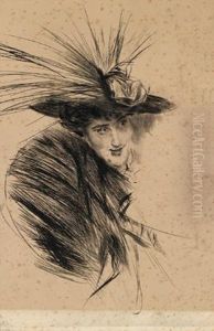 Portrat Einer Frau Mit Hut by Giovanni Boldini