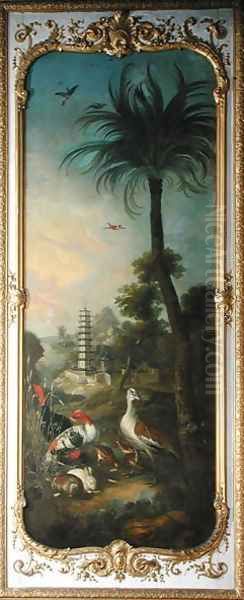 Turkeys Bustards and Rabbits panel from the bedroom of Louis Henri I 1692-1740 Prince de Conde - view 1
