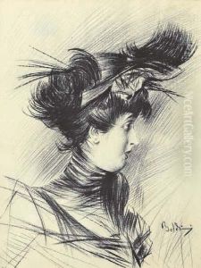 Profilo Di Donna Con Cappellino by Giovanni Boldini
