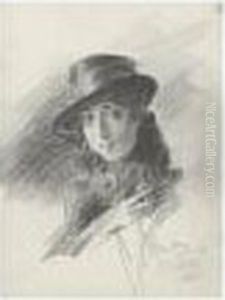 Femme Au Chapeau Et Col De Fourrure by Giovanni Boldini