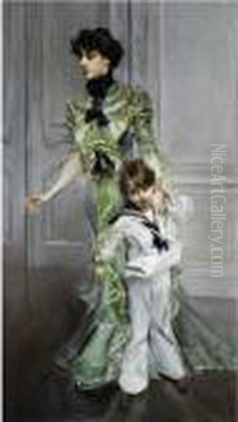 Portrait Of Madame Hugo And Her Son - view 1