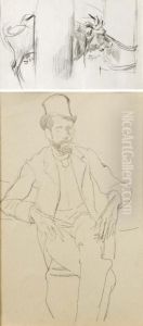 A)uomo Con Cappello Seduto by Giovanni Boldini