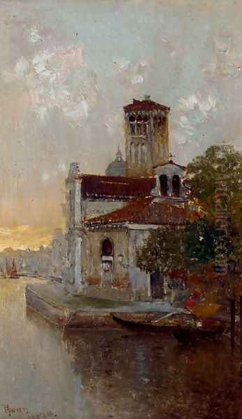 A Venetian Canal At Dusk - view 1