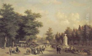 A View of Amsterdam Market by Hubertus van Hove