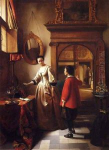 The Guest's Arrival by Hubertus van Hove