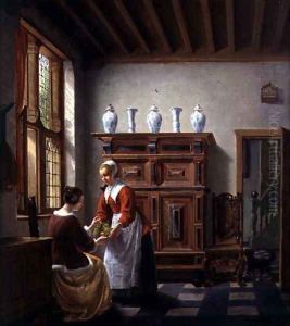 Maid Serving Fruit by Hubertus van Hove