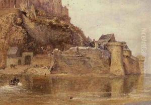 The Ramparts Mont Saint Michel by Alfred William Hunt