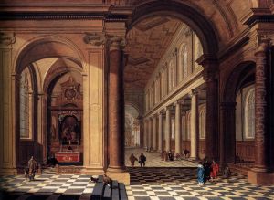 Interior of an Imaginary Catholic Church in Classical Style by Gerard Houckgeest