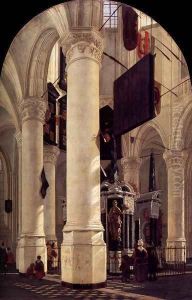 The Nieuwe Kerk in Delft with the Tomb of William the Silent by Gerard Houckgeest
