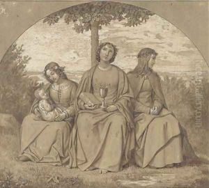 Allegories of Faith, Hope and Charity by Heinrich Maria von Hess