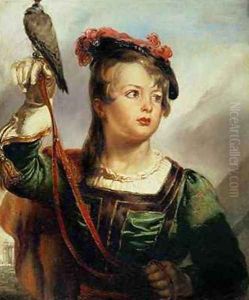 The Young Falconer by Solomon Alexander Hart