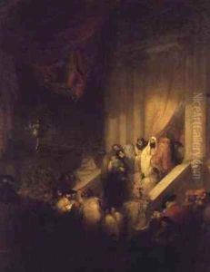 Reading of the law in a Synagogue by Solomon Alexander Hart