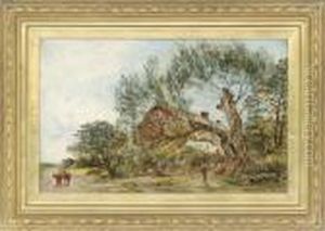 Figures By A Fallen Tree, Before A Cottage Figures By A Fallen Tree, Before A Cottage