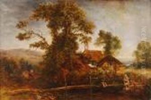 Homestead Near Bossington, Somerset by William Joseph Caesar Julius Bond
