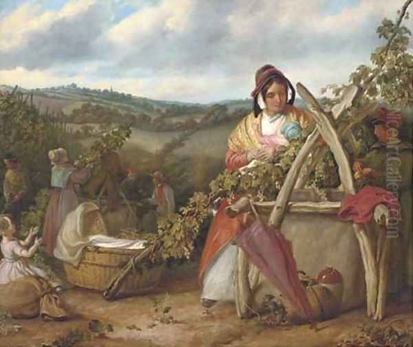 Hop pickers at Burswood, Kent - view 1