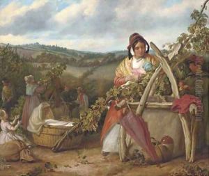 Hop pickers at Burswood, Kent by Solomon Alexander Hart
