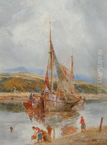Fishing Boat On The Shore by William Joseph Caesar Julius Bond