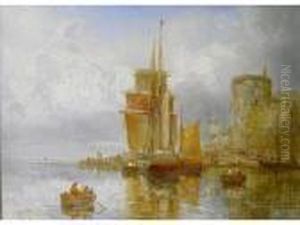 Boatsmoored At A Fortified Building Boatsmoored At A Fortified Building