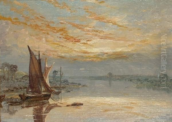 An Estuary At Sunset - view 1