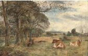 Cattle Grazing, With Sefton Church Beyond by William Joseph Caesar Julius Bond