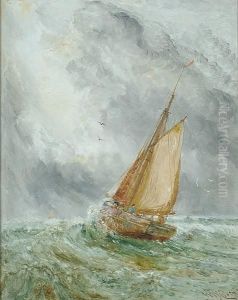 A Fishing Boat Caught In A Squall by William Joseph Caesar Julius Bond