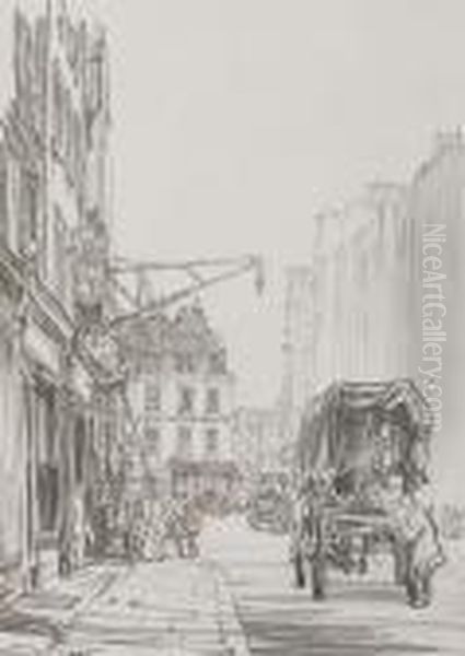 French Street Scene, Rathbone Place - view 1