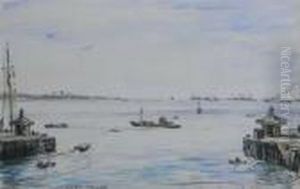Boats Off Southampton by Muirhead Bone