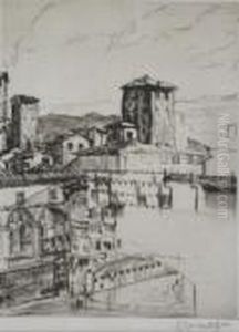 The Ponte Vecchio, Florence by Muirhead Bone