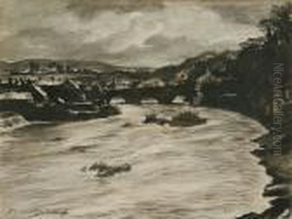Spate Of River Ludlow - view 1