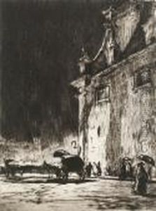Rainy Night, Rome (campbell Dodgson 229) by Muirhead Bone