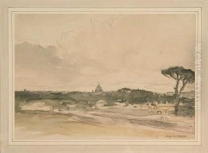 Distant St. Peter's, Rome by Muirhead Bone