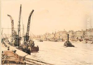 Three Cranes, Rouen by Muirhead Bone