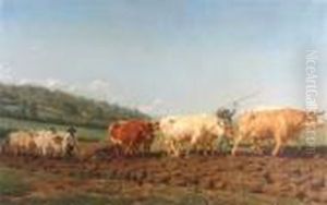 Oxen Working In The Fields by Isidore Jules Bonheur